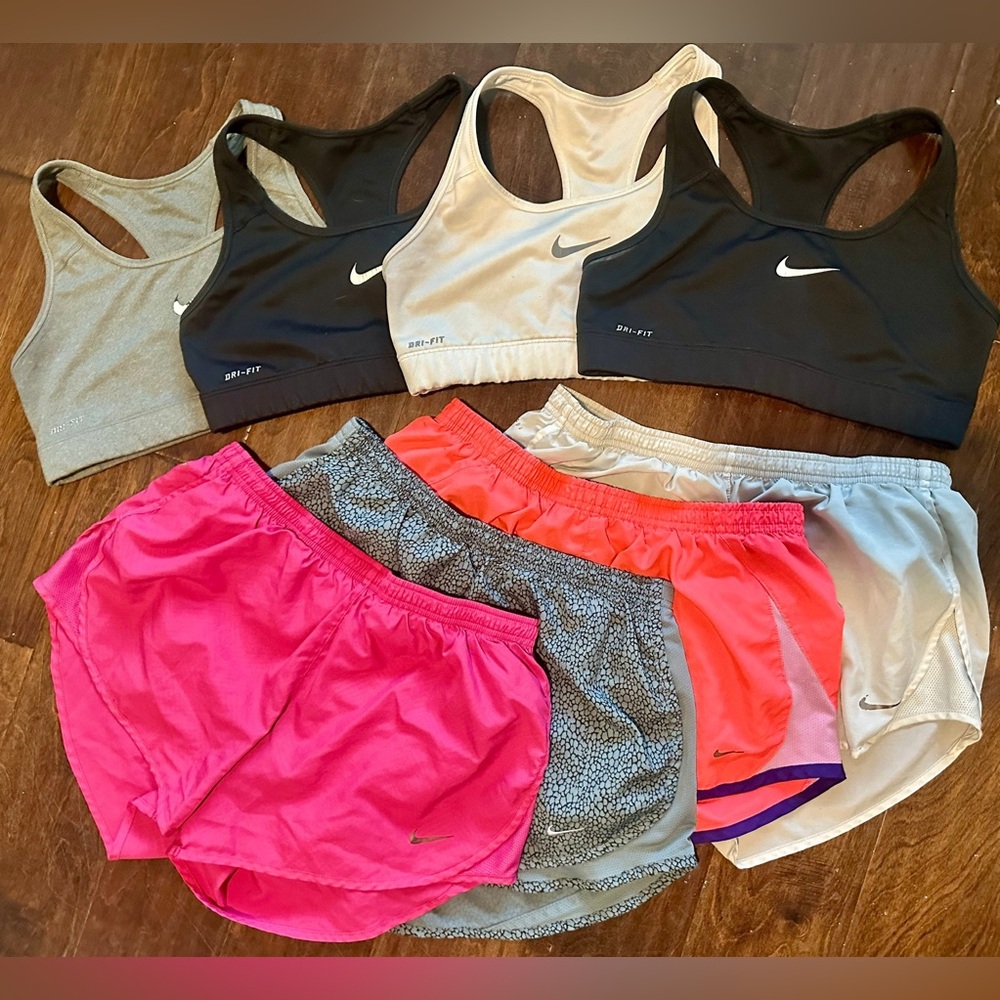 Nike Dri-FIT Sports Bras and Shorts Bundle (all size small)